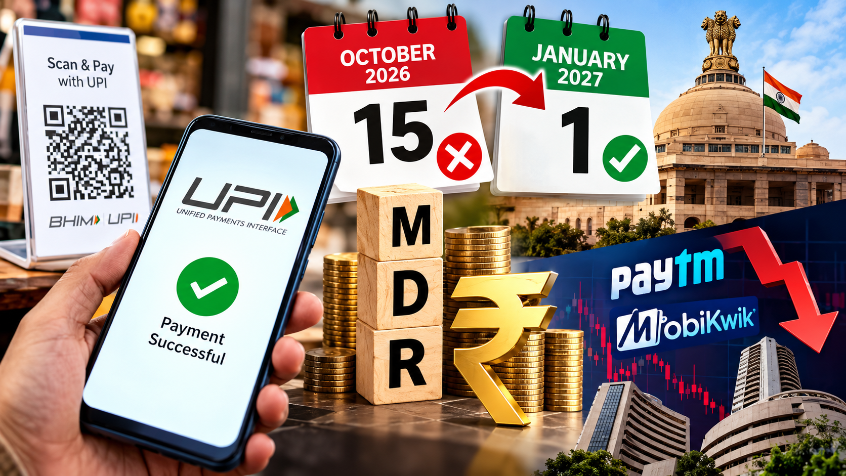 UPI MDR 15 October to 1 January Paytm Fintech News