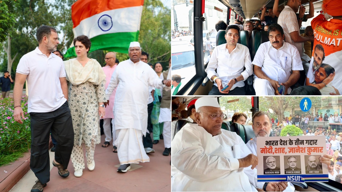 Rahul Gandhi K C Venugopal Congress MPs SIR Protest Gyanesh Kumar